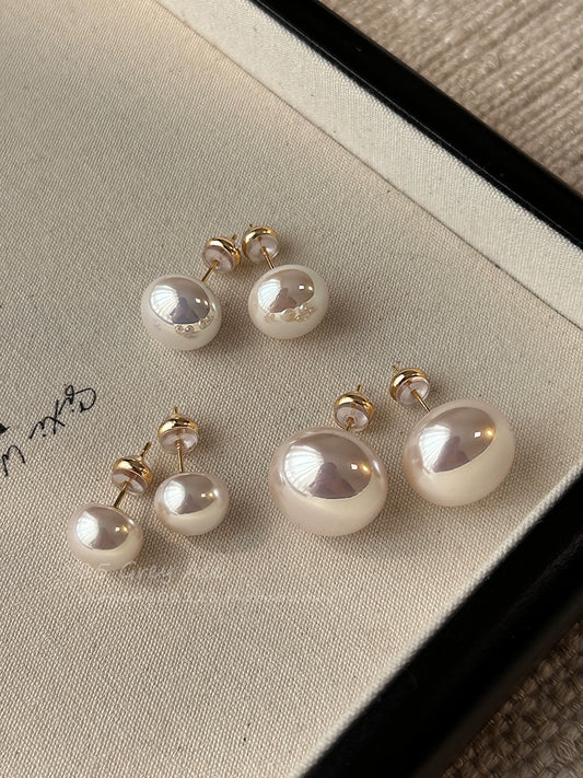 Shijia Steamed Bread Female 925 Silver Needle Niche Pearl Stud Earrings
